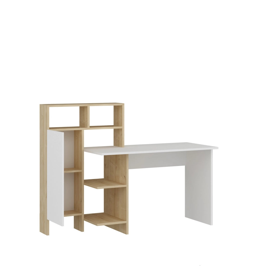 Scrivania in legno "Bugra" - 135 x 60 x 111 cm - Bianco
