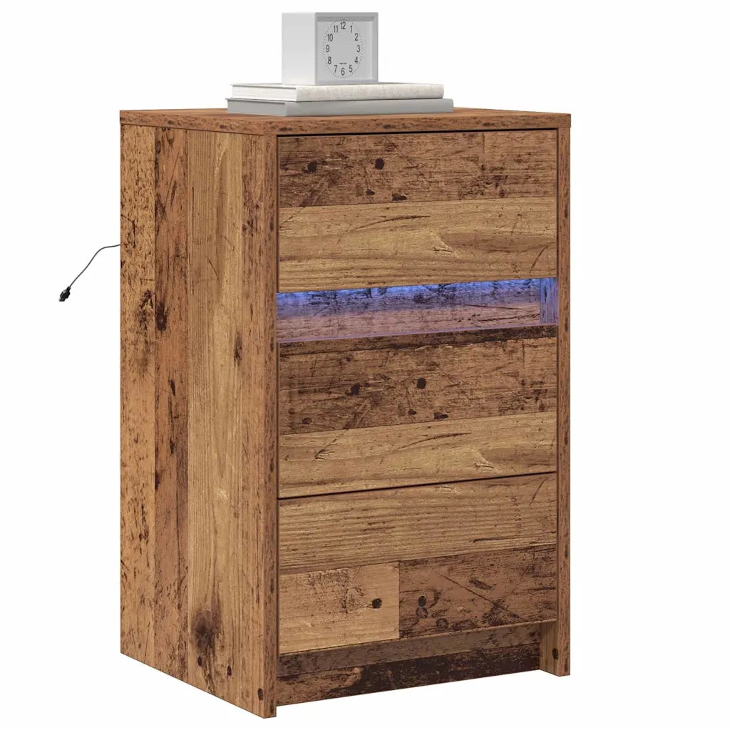 Armadio da Notte con cassetto Legno vecchio 38 x 34 x 61 cm 868930