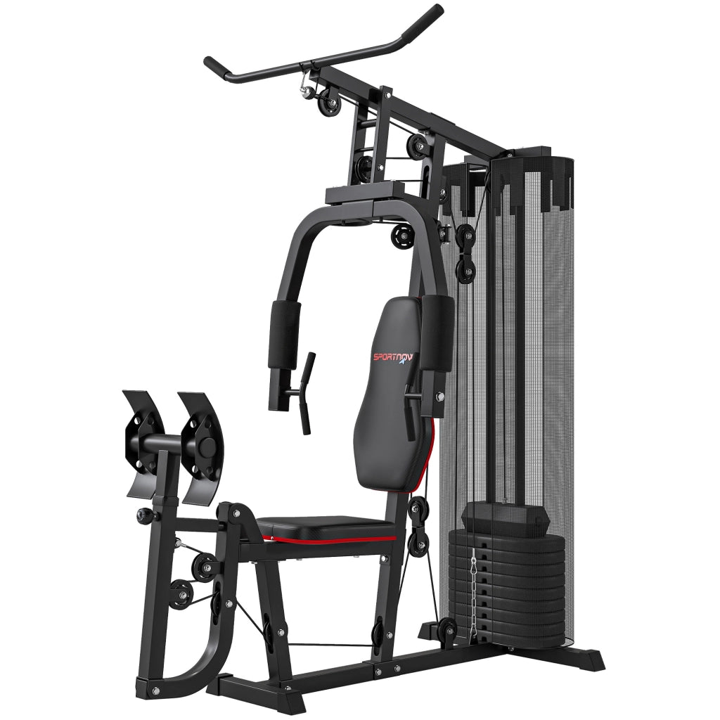 Stazione Fitness Multifunzione ¨C zephmum ¨C con Pesi 45 kg, Cavo Alto e Pressa Gambe