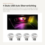 4 Pezzi di Illuminazione a LED per Auto con USB