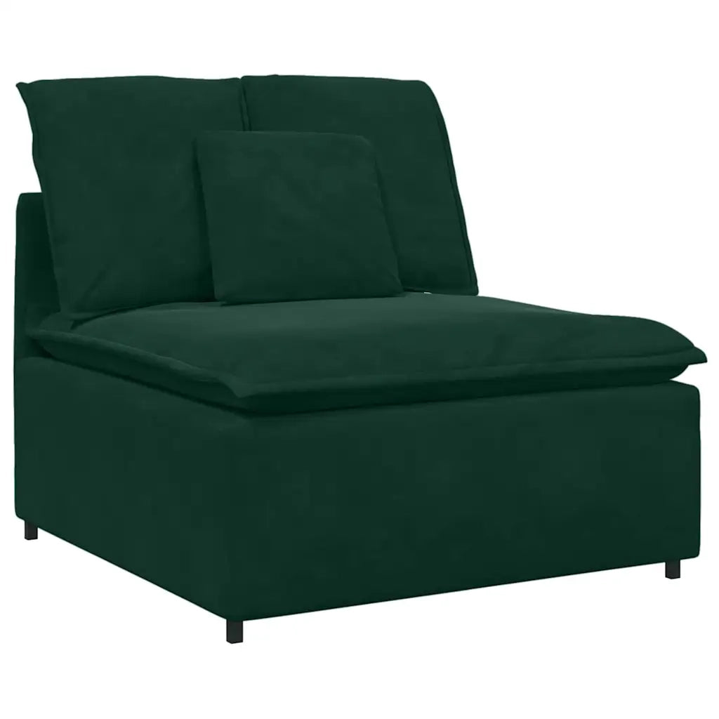 Divano Modulare con Cuscini Verde Scuro 3321101