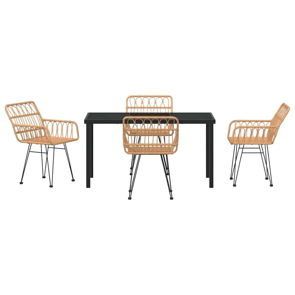 Set da Pranzo per Giardino 5 pcs Marrone