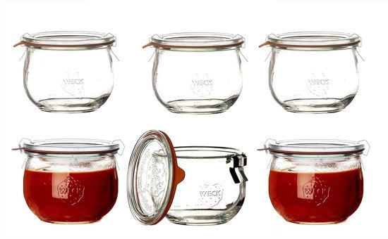 Clip-Close Tulip 580 ml con coperchio 100 mm 6 pezzi vetro trasparente 6