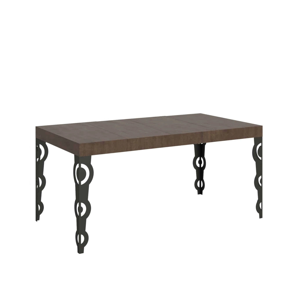 Tavolo allungabile 200/304x90 cm Karamay Premium cemento gambe antracite
