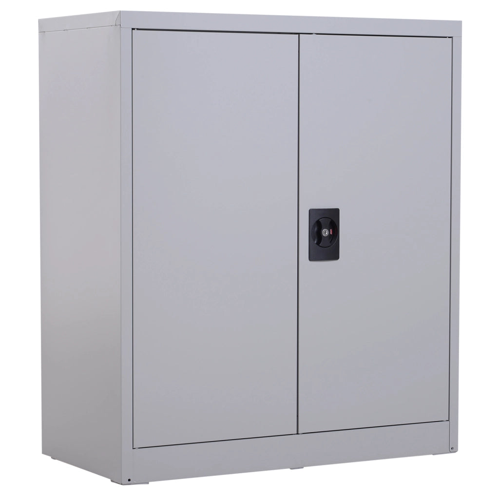 Armadio metallico con ante e cassetti ¨C zephmum ¨C 80x40x92,5 cm grigio