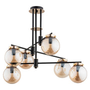 Plafoniera decorativa BOGOTA nera/oro 6 luci E14 Alfa