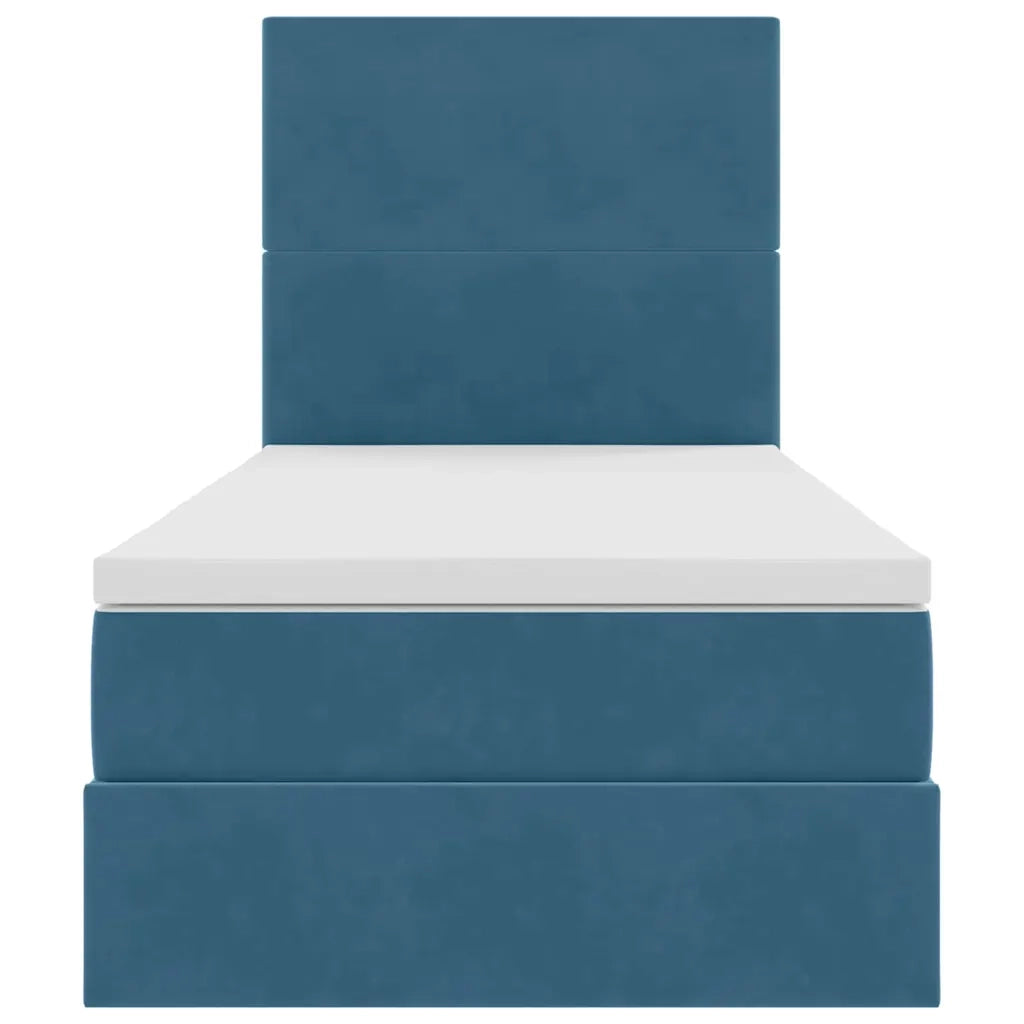 Letto con contenitore e materasso Blu Scuro 100 x 200 cm