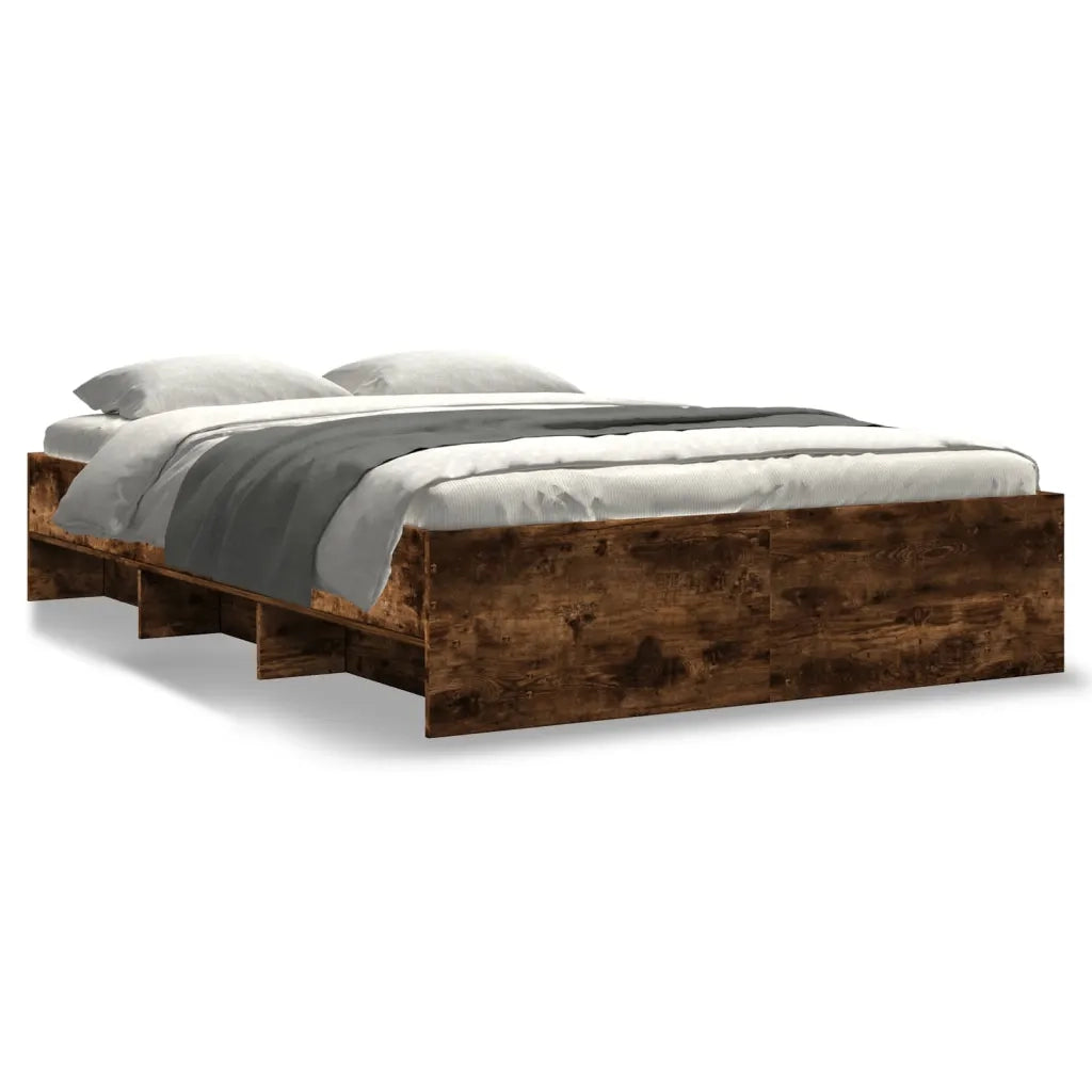 Giroletto senza Materasso-Struttura Letto Rovere Fumo 140x200 cm in Truciolato 653411