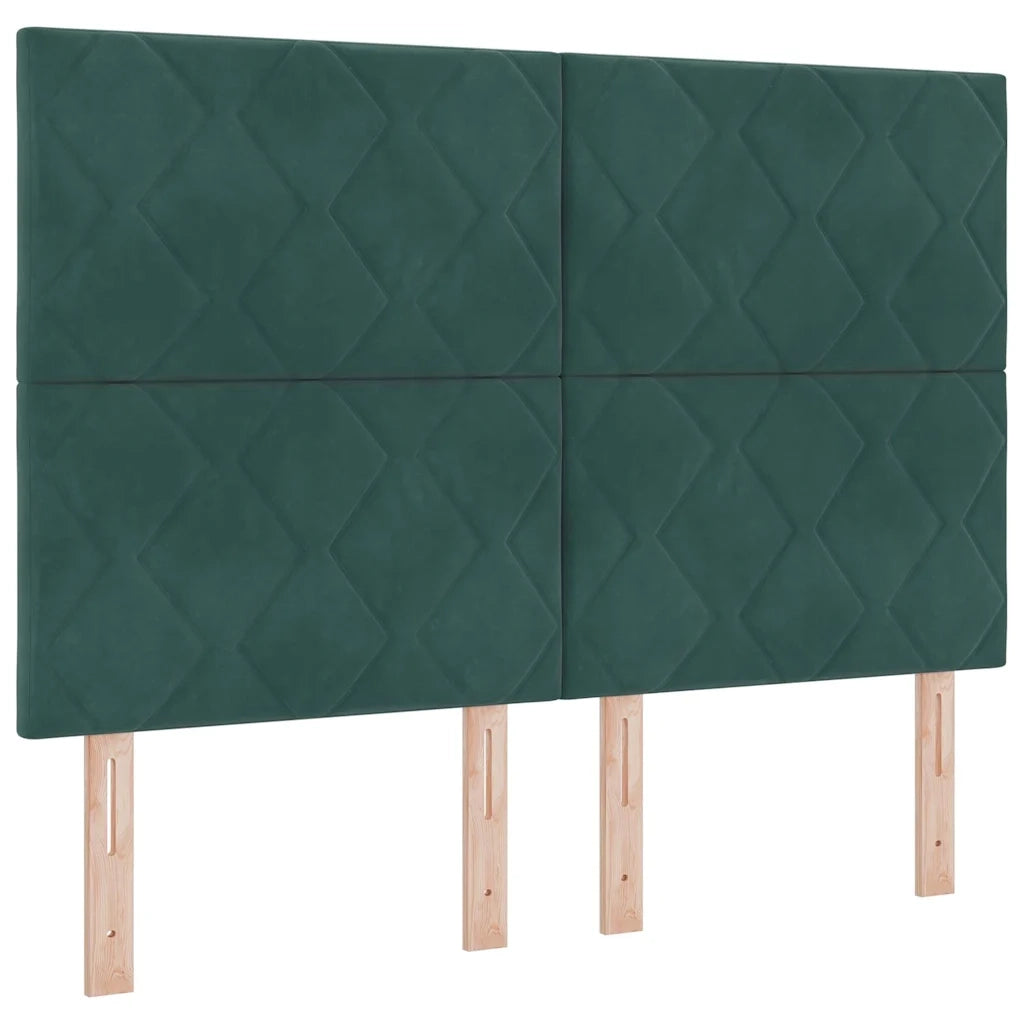 Letto a molle con testiera Verde Scuro 140 x 200 cm Velluto 3345014