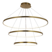 Lampadario moderno oro 3 anelli LED 60W 4000K Ø80cm