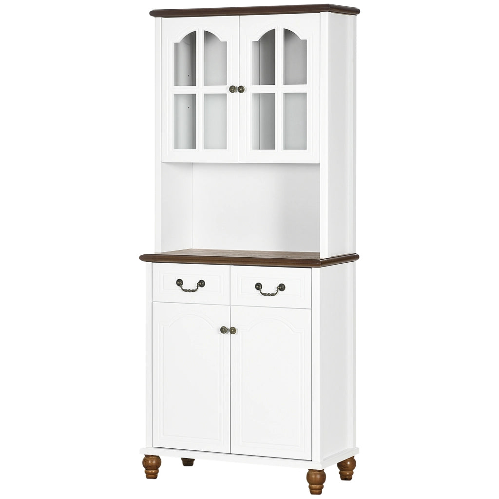 Credenza Cucina ¨C Minimal ¨C Bianco e Marrone 76x38x182 cm