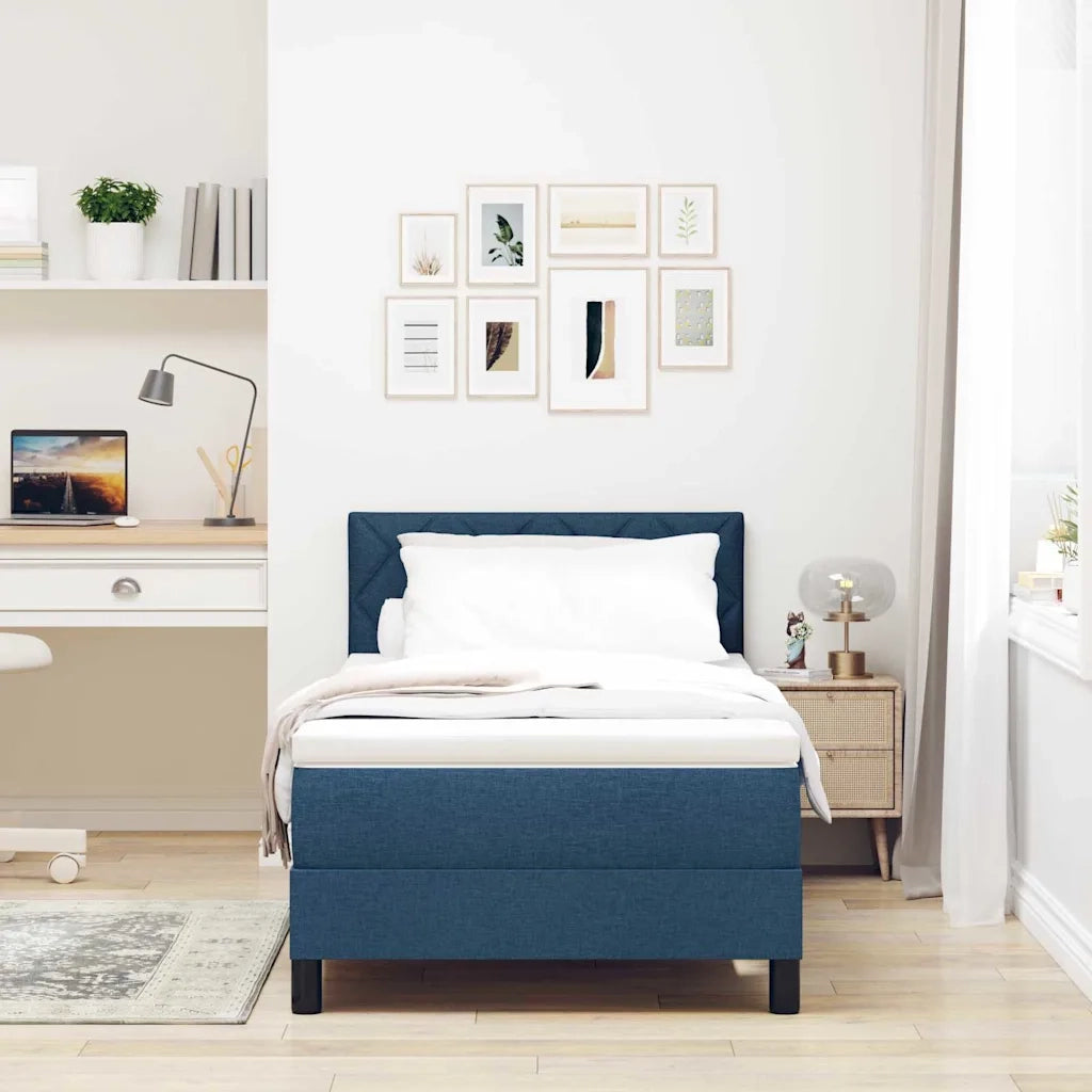 Letto a molle con materasso Blu 90 x 190 cm Tessuto 3338733