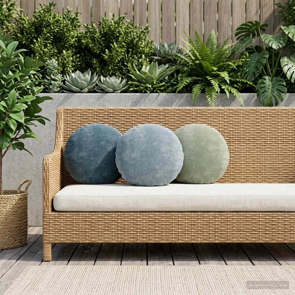 Federa 2 pz HEERLEN Verde Ø 40 cm Tessuto Chenille 922315
