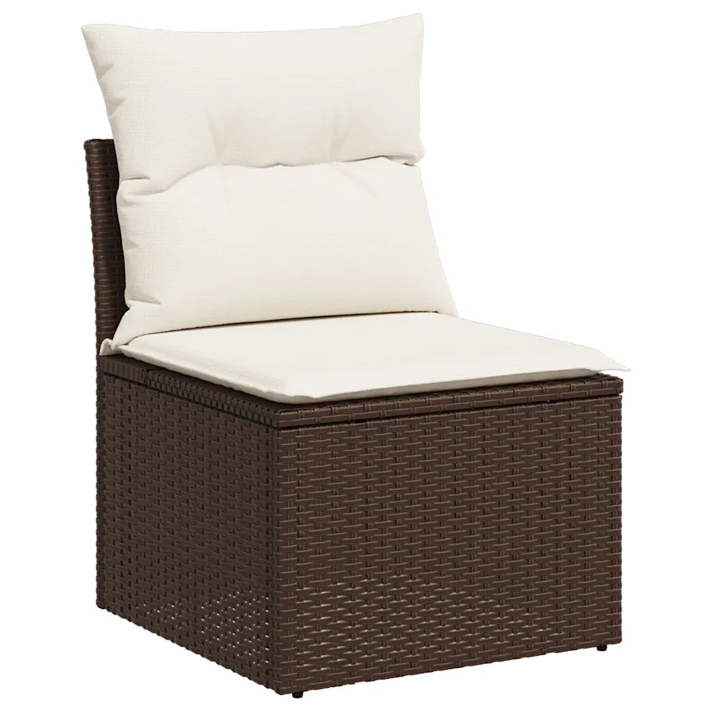 Set Divani da Giardino 7 pz con Cuscini Marrone in Polyrattan 3220202