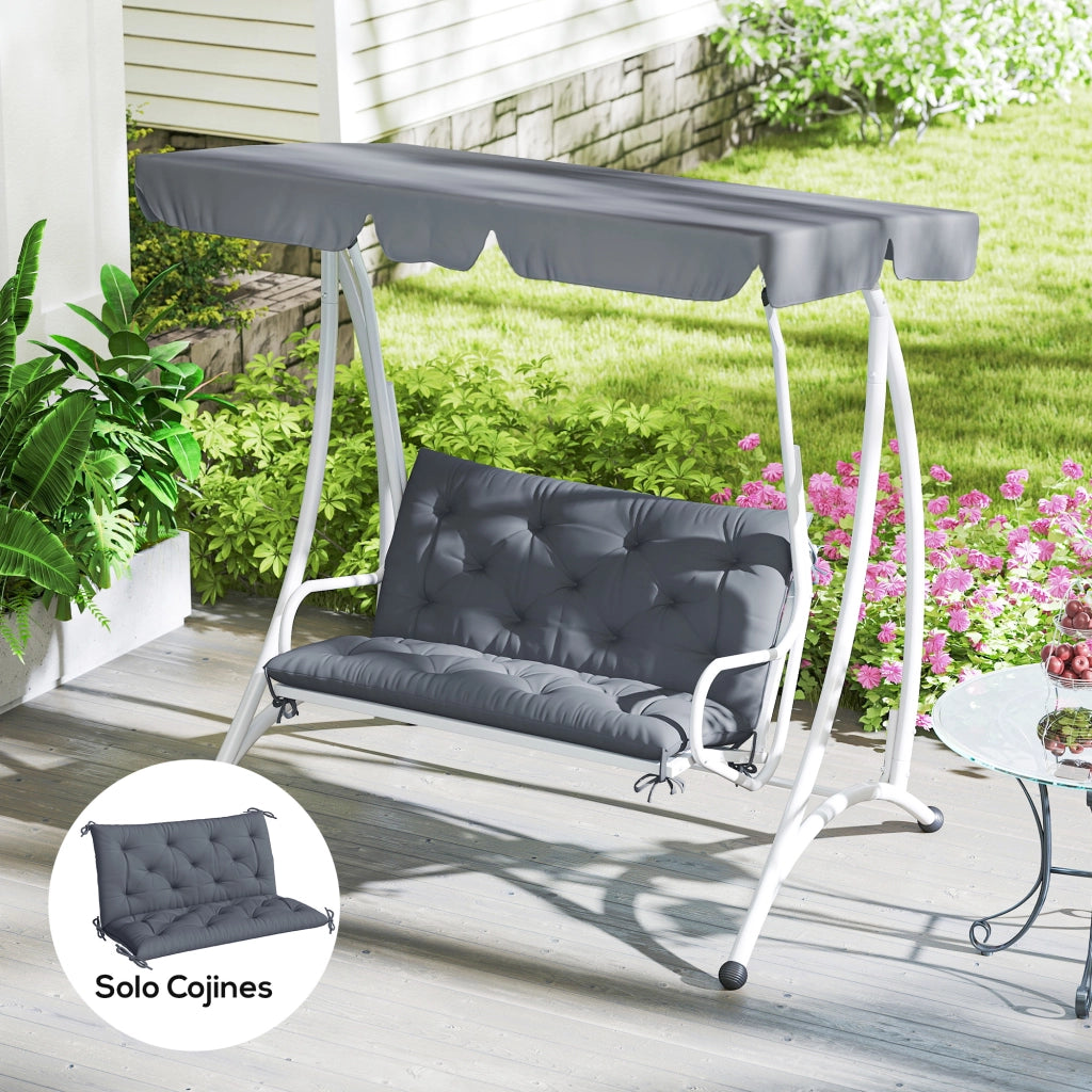 Cuscino per Panchina 2 Posti ¨C Minimal ¨C Grigio 100x98x8 cm