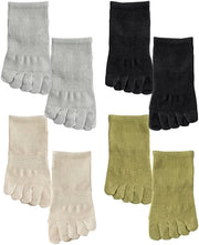 Set di 4 Paia di Calze da Donna in Cotone con Cinque Dita