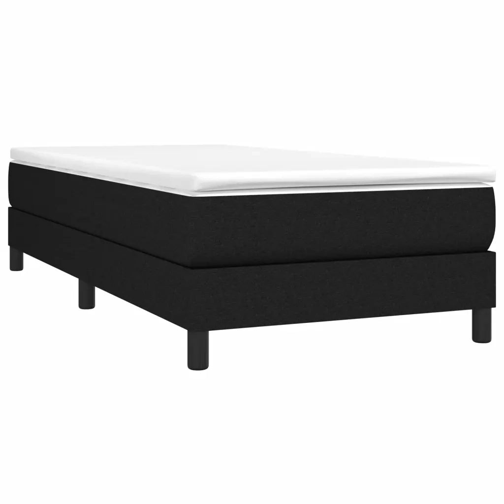 Giroletto a Molle con Materasso-Struttura Letto Nero 80x200 cm inTessuto 282092