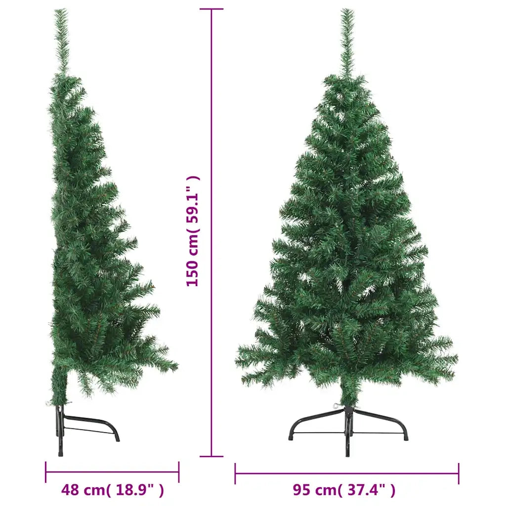 Albero di Natale | Decorazioni natalizie Artificiale Met¨¤ con Supporto Verde 150 cm PVC
