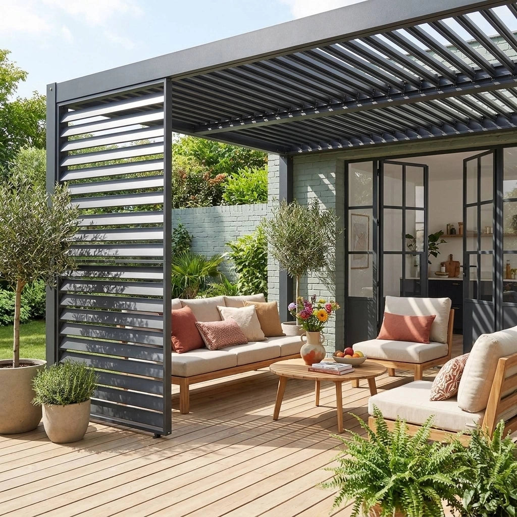 Persiana 1.3m in alluminio per pergola bioclimatica , antracite