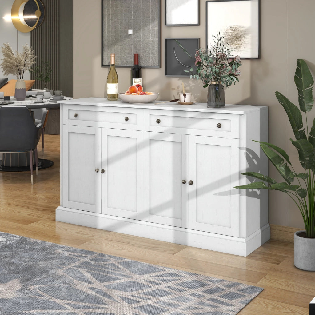 Sideboard moderno con 4 ante e 2 cassetti - Zephmum - 150x40x86 cm - Antikwei?