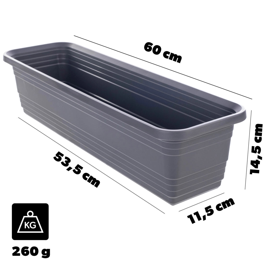 Fioriera da balcone KADAX, vaso da fiori, 60 cm, antracite, fioriera Kadax