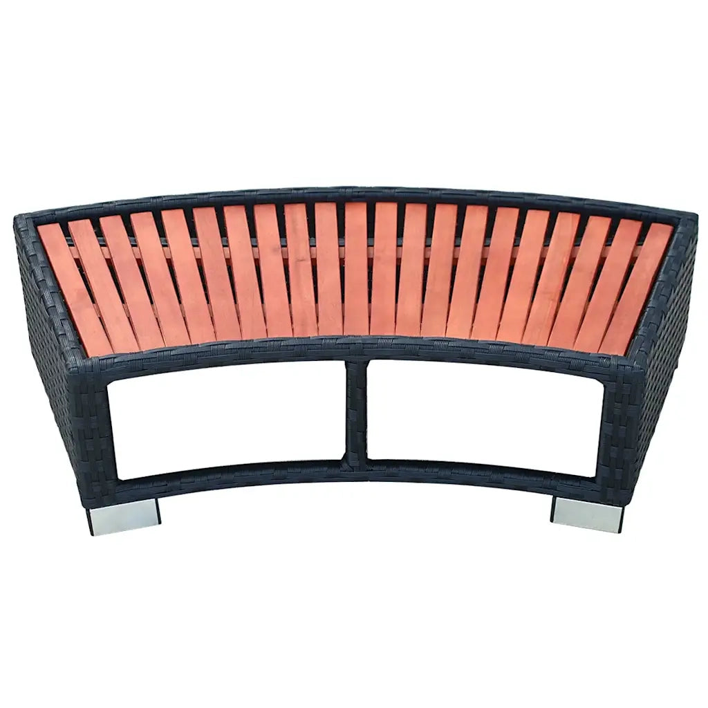 Scalino per Spa in Polyrattan 92x45x25 cm Nero 42700