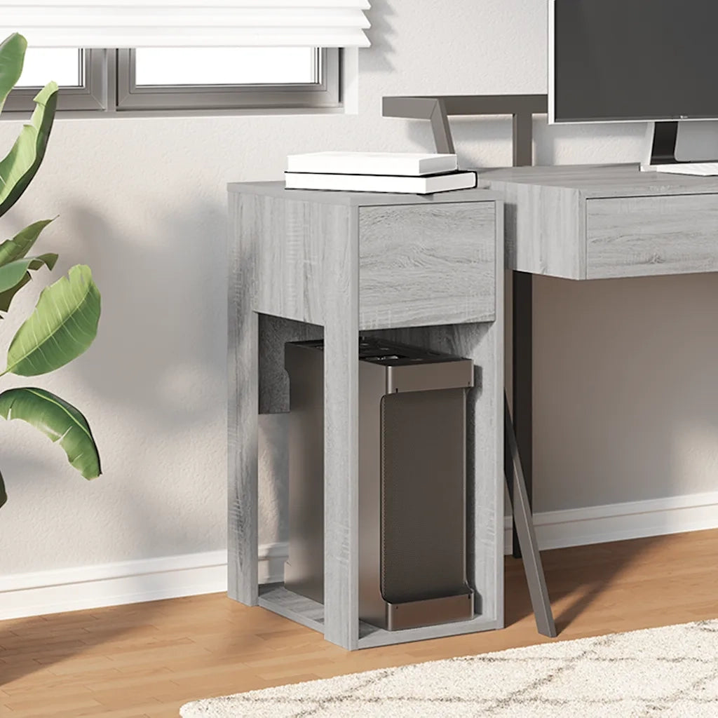 Supporto a Torre per Computer con Cassetto Grigio 30x44x74 cm 858736