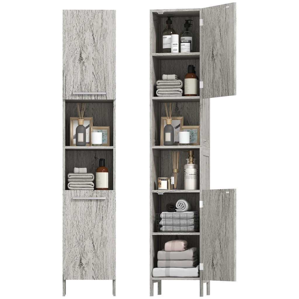 Colonna bagno in legno MDF con 2 armadietti e 2 ripiani aperti ¨C Xylo ¨C 30x32x172.5 cm