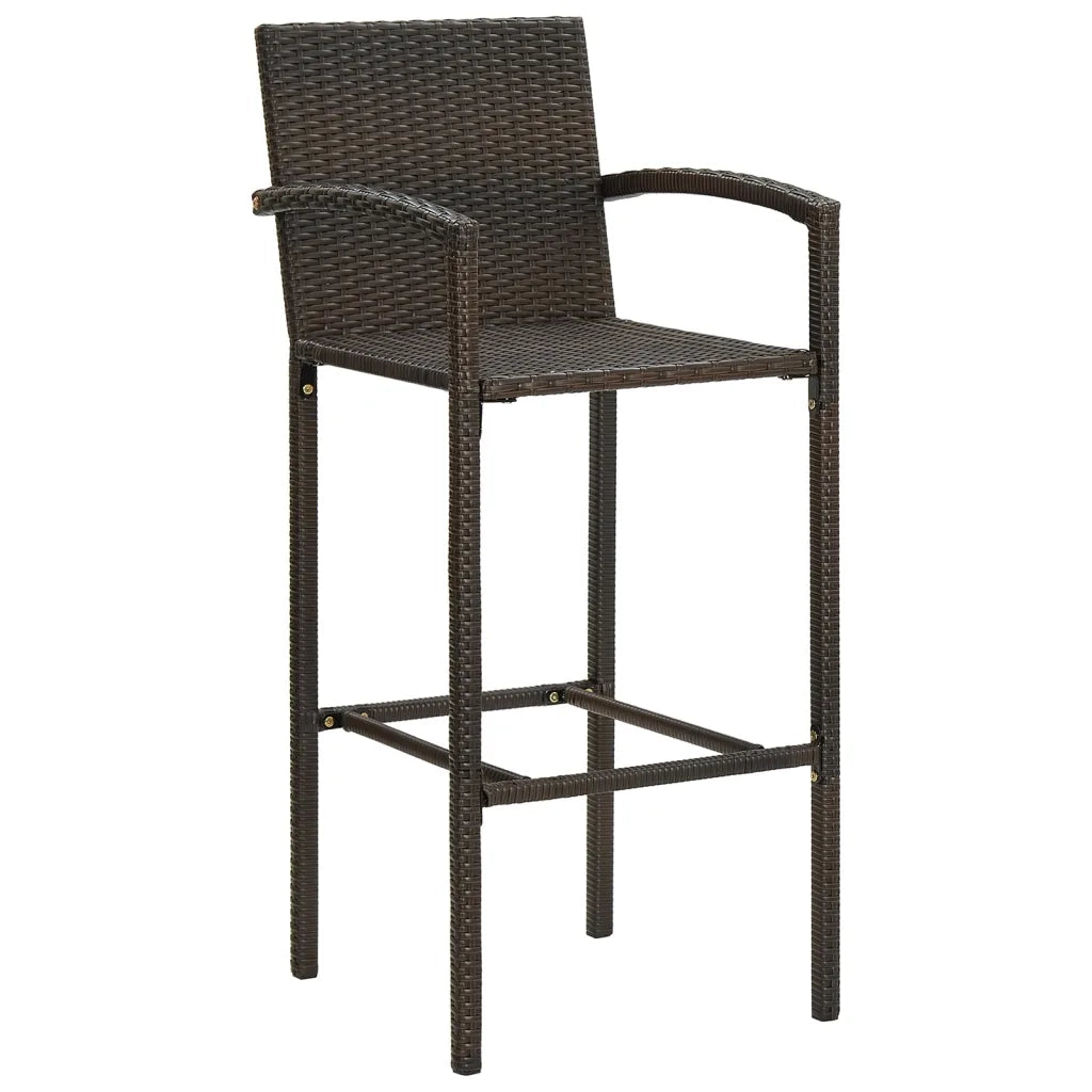 Sgabelli da Bar 2 pz in Polyrattan Marrone 362580