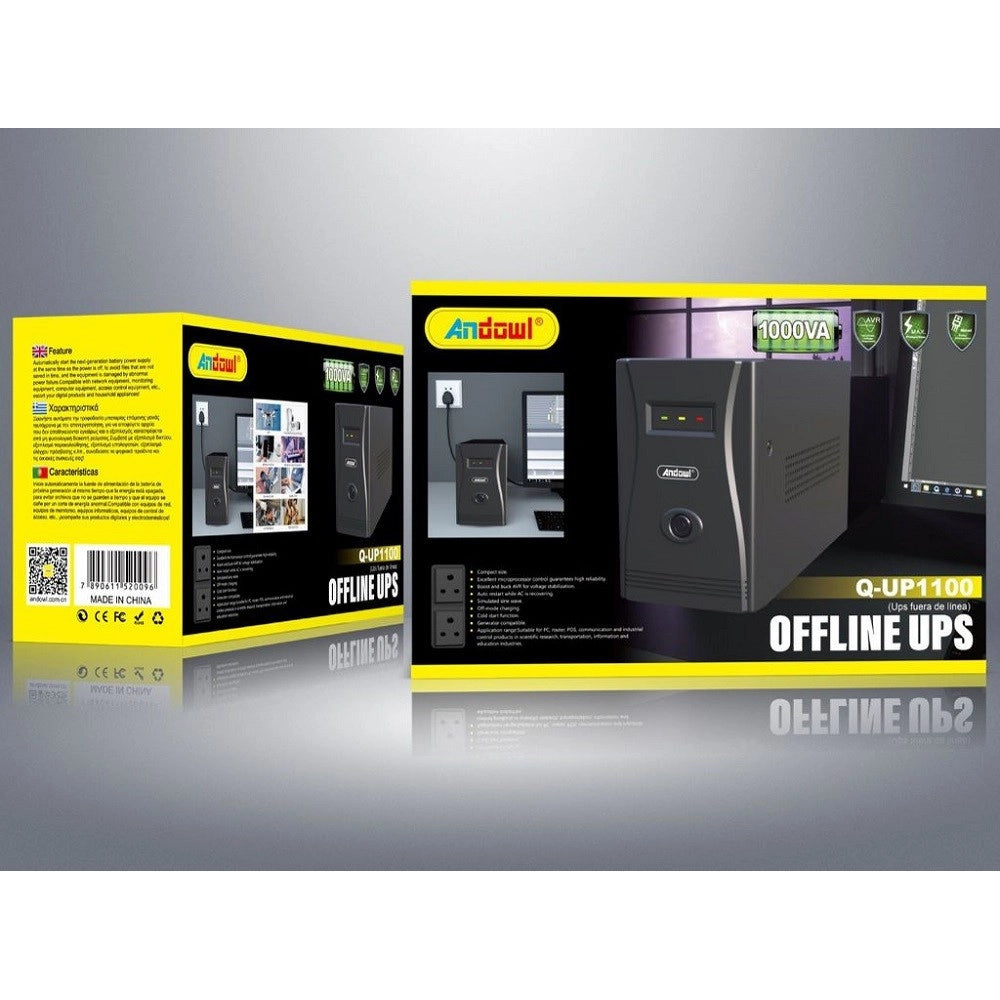 Trade Shop - Gruppo Di Continuità 1000va Smart Offline Ups Per Computer Pc Router Q-up1100 -