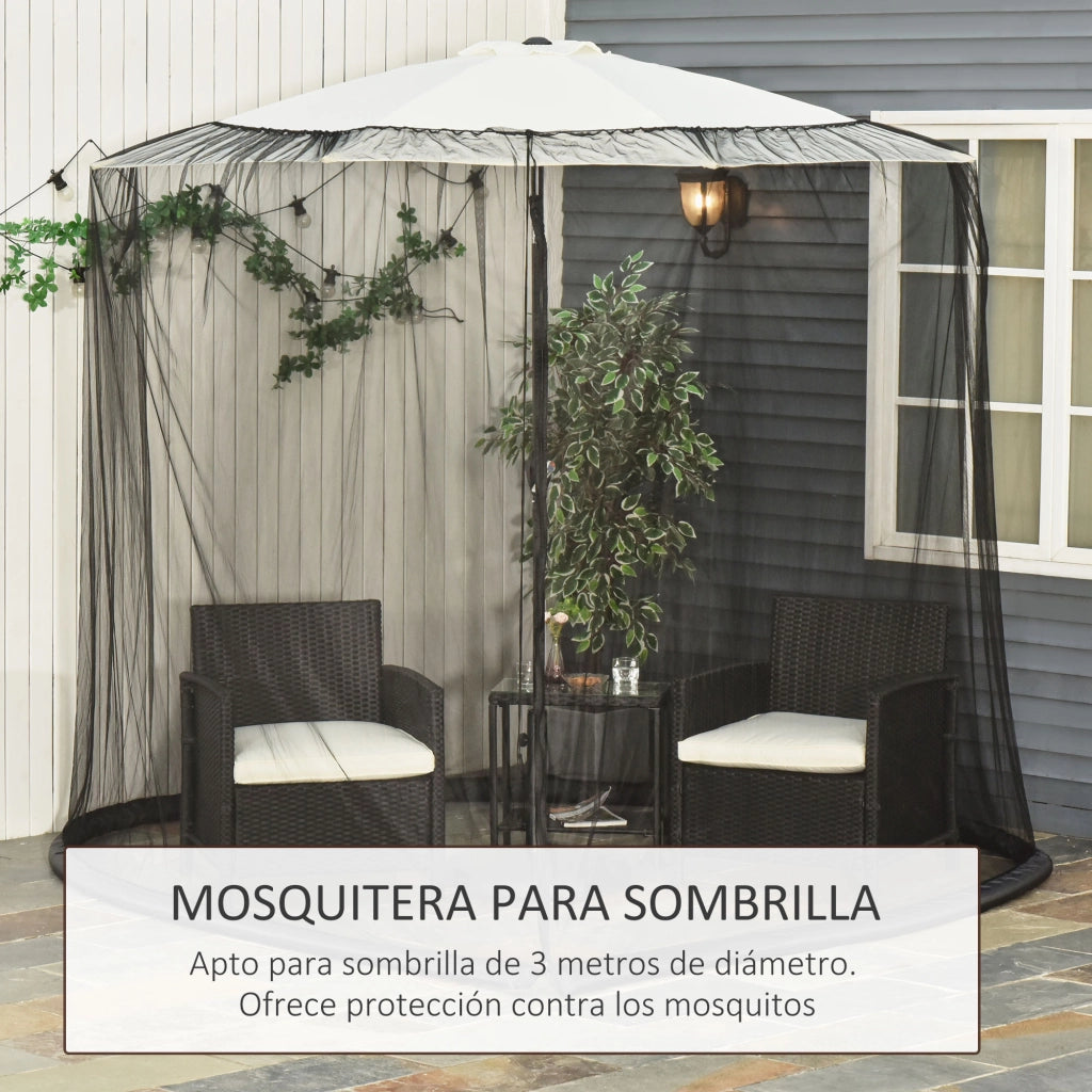Zanzariera per Ombrellone ¨C Minimal ¨C Nero ?3 m