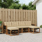 Set di divani da esterno con cuscino 6 pcs Naturale e Beige 3382129