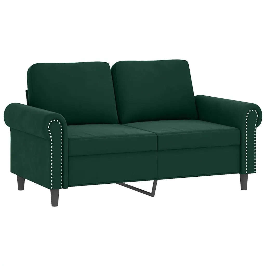 Set di Divani 2 pz con Cuscini Verde scuro in Velluto 3202212