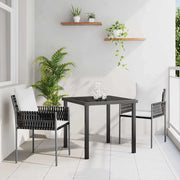 Set da Pranzo per Giardino 3 pcs Marrone e Nero Rattan in PE 3379093