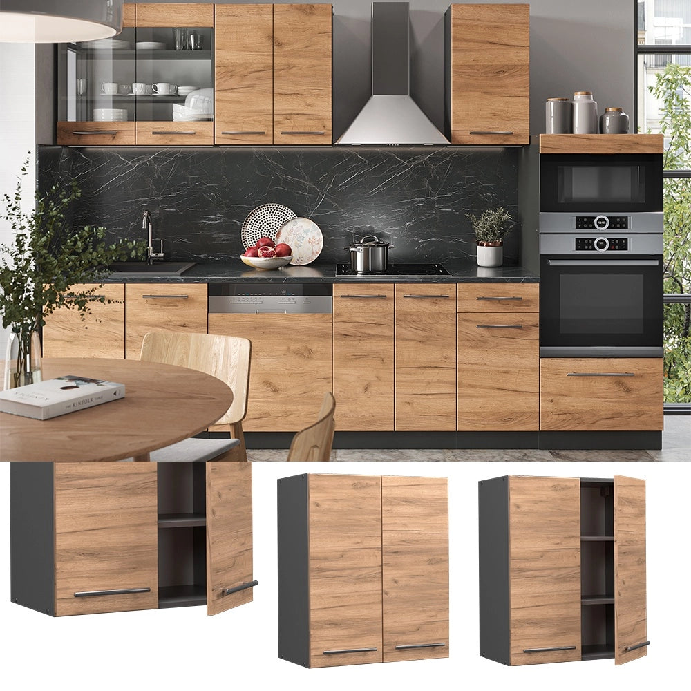 Pensile da cucina Fame-Line Rovere dorato/Antracite 60 cm Vicco