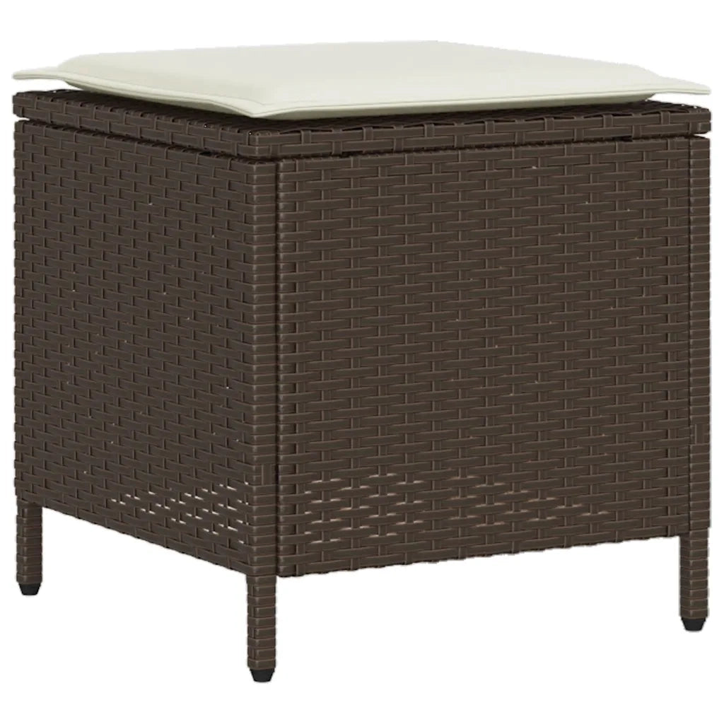 Set Divano da Giardino 4 pz con Cuscini Marrone in Polyrattan 4103864