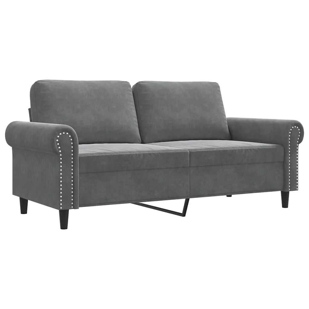 Divano a 2 Posti-Sofa 2 Posti grigio scuro140 cm in Velluto 520290