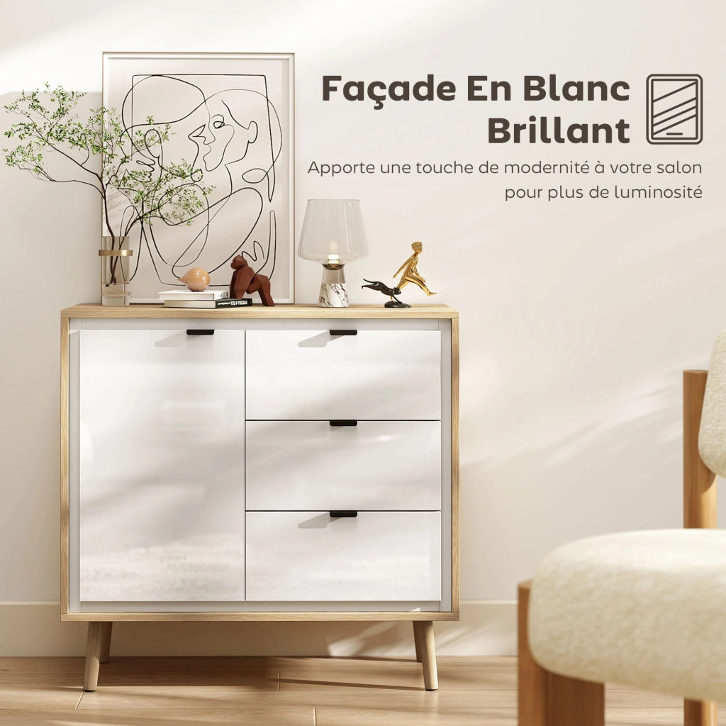 Armadio da cucina con ante e cassetti ¨C Minimal ¨C Bianco 80x35x77
