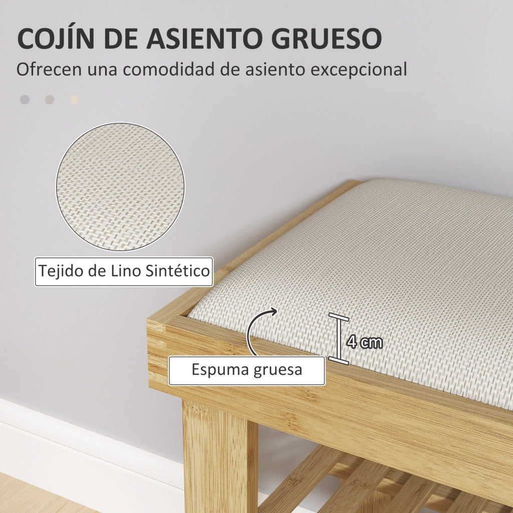 Scarpiera con Cuscino ¨C Minimal ¨C 60x29x49 cm Crema