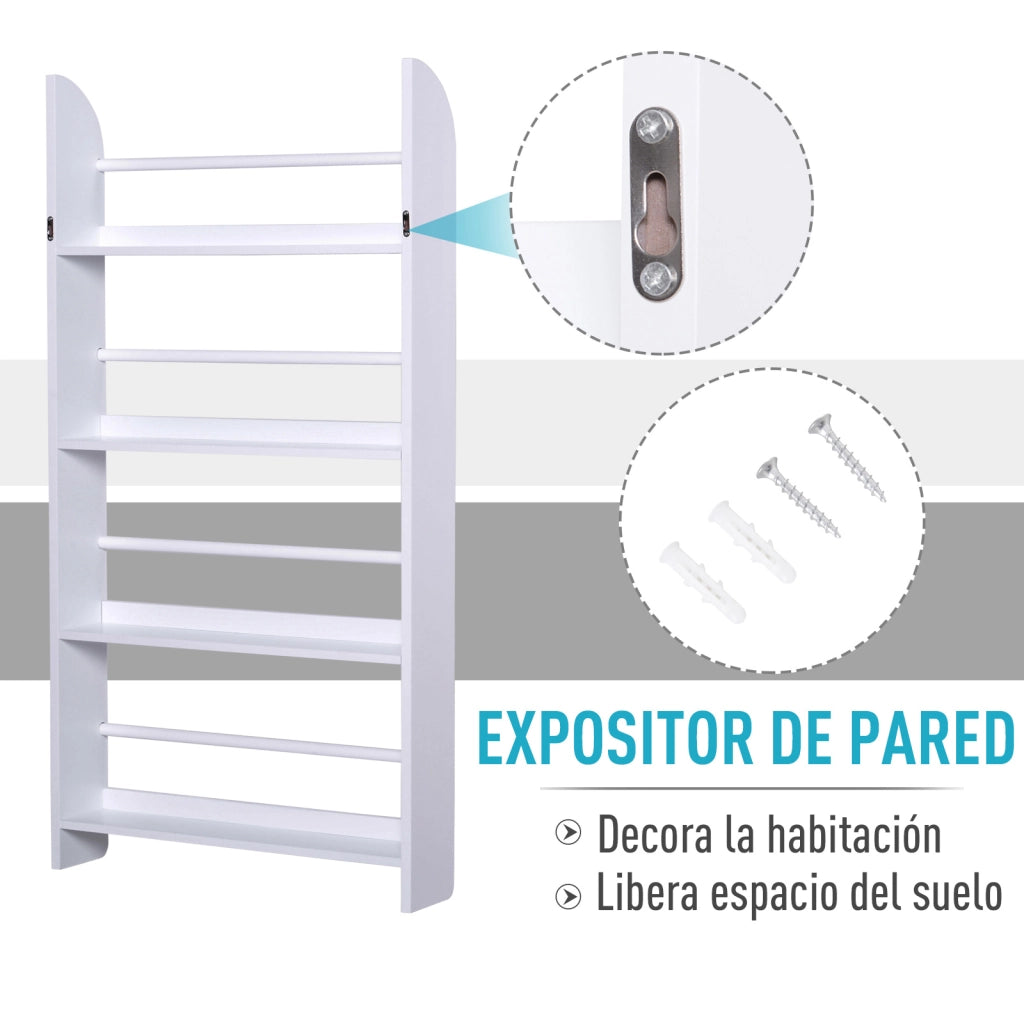Libreria a Parete con 4 Ripiani ¨C Minimal ¨C 59x12x113cm Bianco