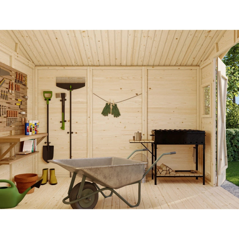 Casetta da giardino in legno 273x280 cm pannelli spessore 16 mm con pavimento - Esterni da Vivere