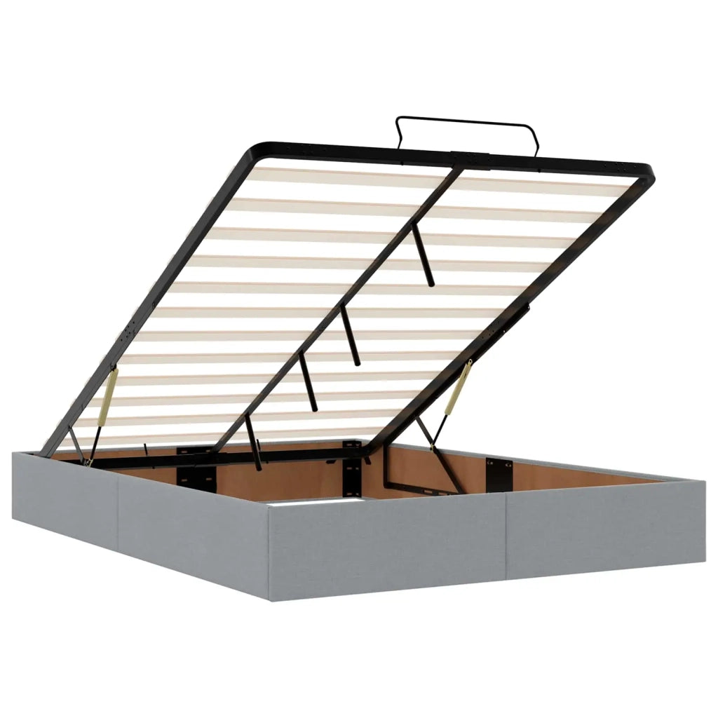 Letto Ottomano con Materasso e LED Grigio Chiaro 140 x 190 cm 3458152