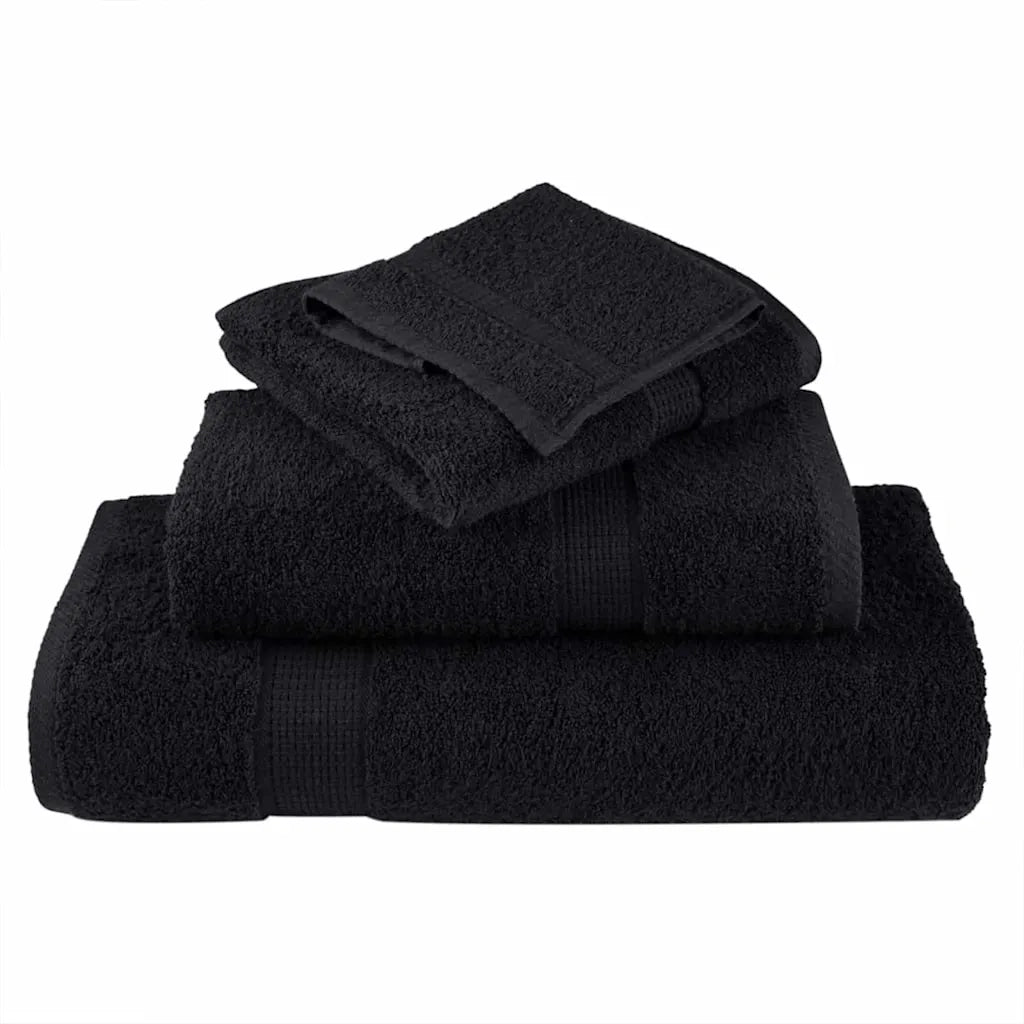 Asciugamano per Ospiti SOLUND 4 pcs Nero 15 x 21 cm 550 gsm 137417