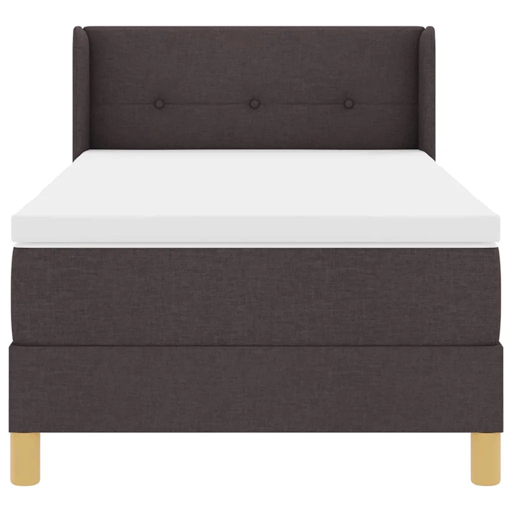 Letto a molle con materasso Marrone Scuro 200 x 90 cm Tessuto 3341275