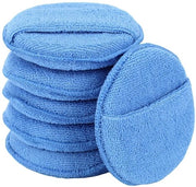 Pannelli di applicazione di cera a microfibre, applicatori di cera per auto con copriunghie, pannelli di spazzola per autolavaggio e dettaglio per fini dettagli (5 pollici, 6 pezzi)