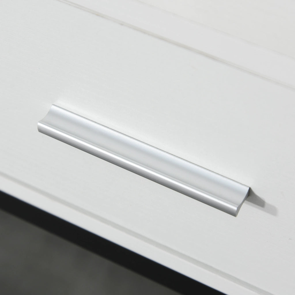 Consolle con 2 Cassetti e Gambe Regolabili ¨C Minimal ¨C Bianco e Nero 120x34x81 cm