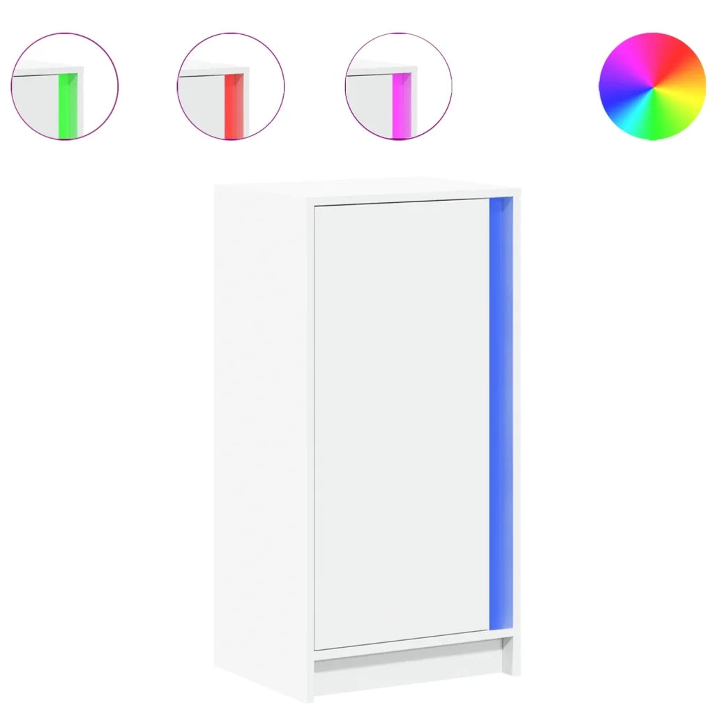 Credenza con LED Bianca 42,5x34x85 cm in Legno Multistrato 852138