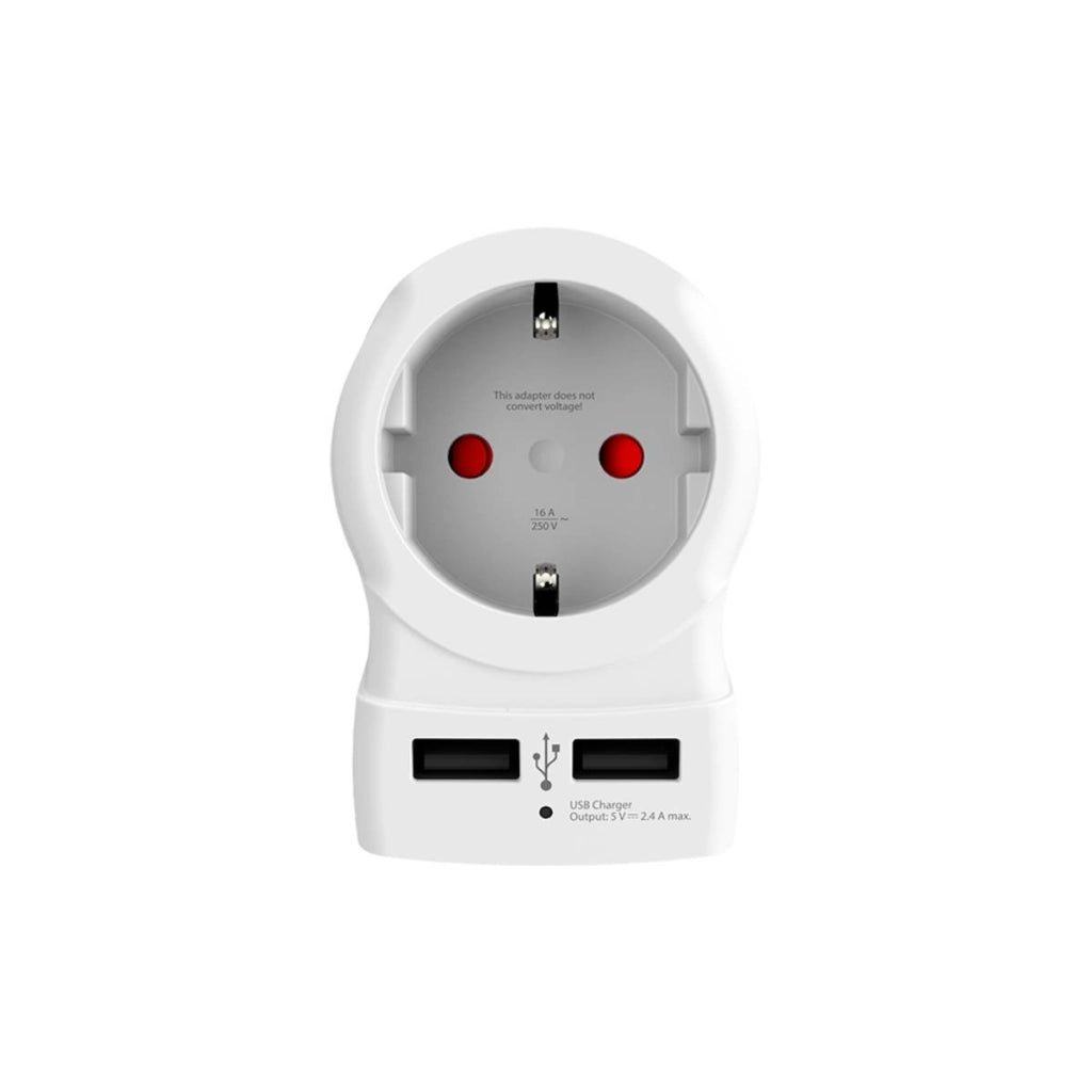 Adattatore da viaggio Europa - USA con 2 USB 7A Bianco Skross