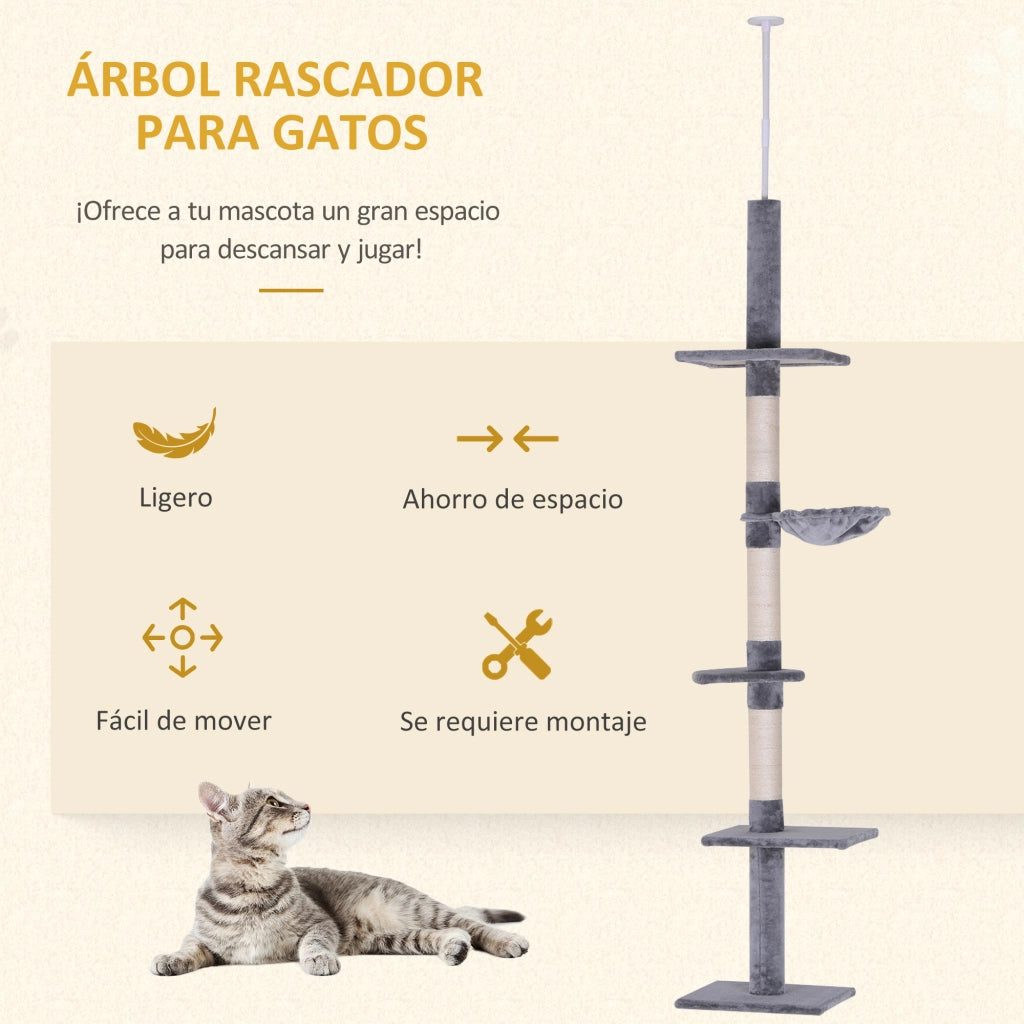 Albero per Gatti ¨C zephmum ¨C Grigio, 230-260 cm