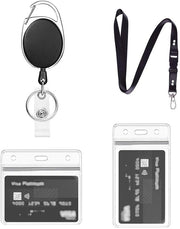 Set di 4 Hanger per ID Card e Chiavi, con Lint in Lino di 54 cm, Impermeabile e Riutilizzabile